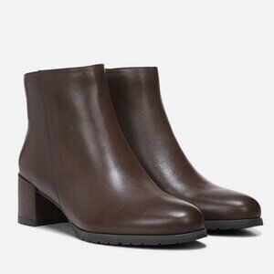 Nwt NATURALIZER Bay Weatherproof Bootie Waterproof Brown Leather Ankle Boots 7 M